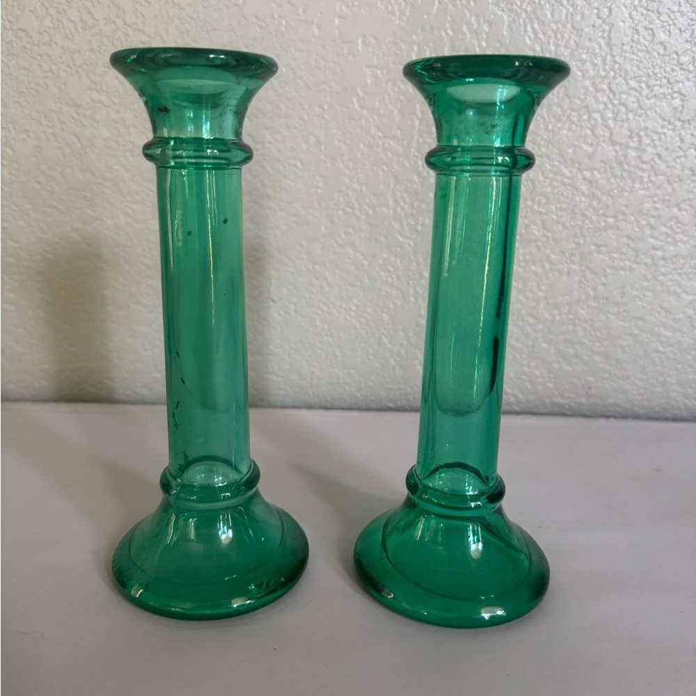 Indiana Glass Evergreen Bud Vase/taper Candle Holder